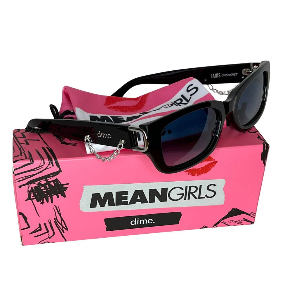 Dime Mean Girls Sunglasses Janis Cold Polarized Womens Black NWT w/ Case